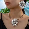 Simple Fashion Large Flower Necklace and Earrings Set Jewelry Accessories Hot Sale Party Gift 2024 New Style
