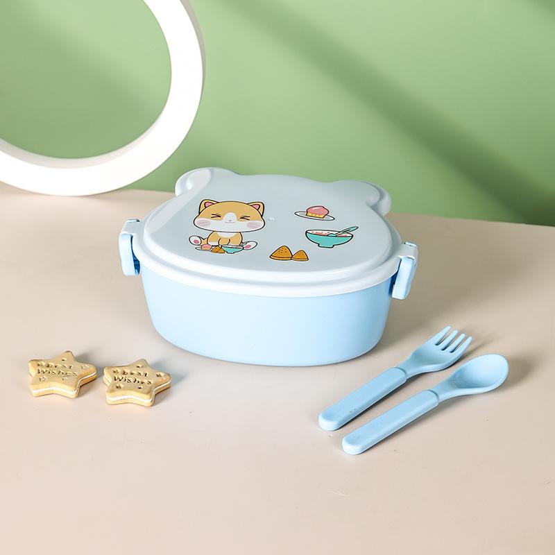 MeyJig Cartoon Bento Box BPA Free для детей двухслойный герметичный контейнер для ланча 760 мл синий 1619₽