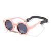 Kids Round TAC Baby Sunglasses Flexible Soft Frame with Strap for Toddler Boys Girls Age 0-3
