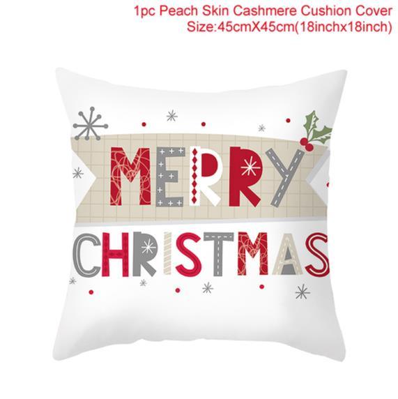 45cm Christmas Cushion Cover Navidad Merry Christmas Decorations For Home Xmas Noel Cristmas Ornaments New Year Gifts