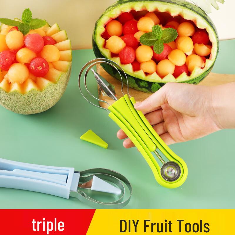 3-in-1 Fruit Baller and Carving Tool Set