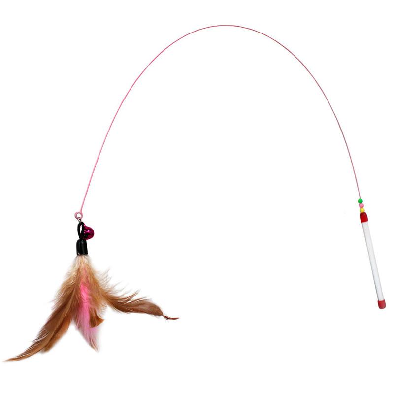 30pcs Kitten Pet Toy Interactive Chaser Training Rod Cat Catcher Feather Wand Fishing Pole Teaser