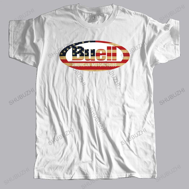 Mens Brand T-shirt Black New O-neck Tshirt Fashion Short Sleeve BUELL MOTORCYCLE New Cotton Streetwear Tee-shirt Male Tees