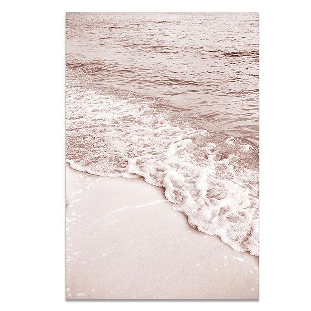 Nordic morela kwiaty obraz ścienny na płótnie pejzaż morski dziewczyna ślubna fale plakaty i druki zdjęcia do wystroju salonu