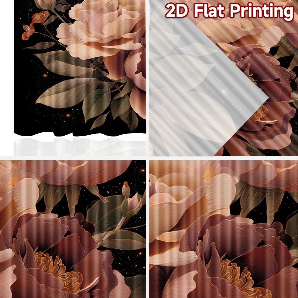 Set Of 2 Flat Printing Curtains Without Rod Floral Elegance Butterflies New Yearfestival Popular Drapes Curtain Made Polyester