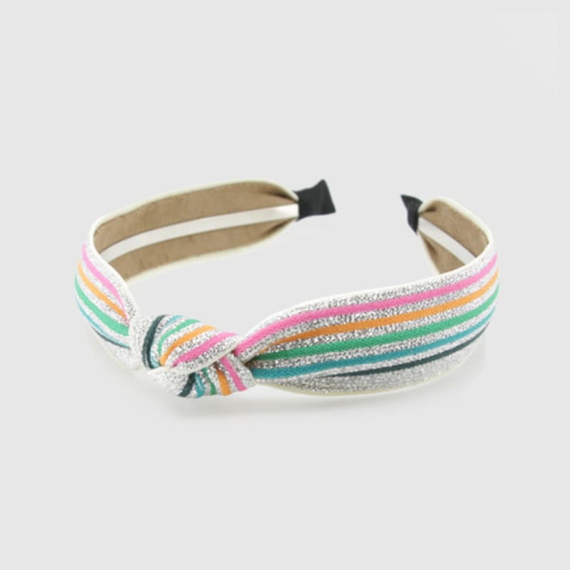 LALA Twinkle Stripe Knoten Haarband - Silber