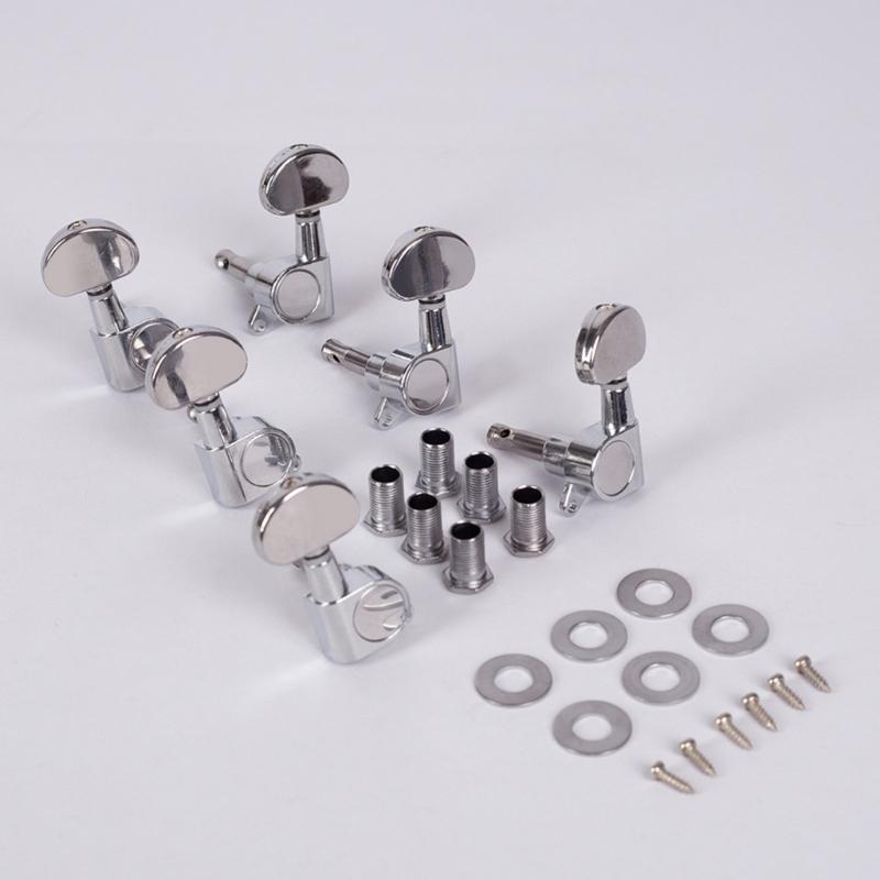 6Pcs Metal Guitar Tunings Pegs 3L3R Machine Head String Tuners Tunings Key Replacement Acoustics Guitar Tuner Enduring