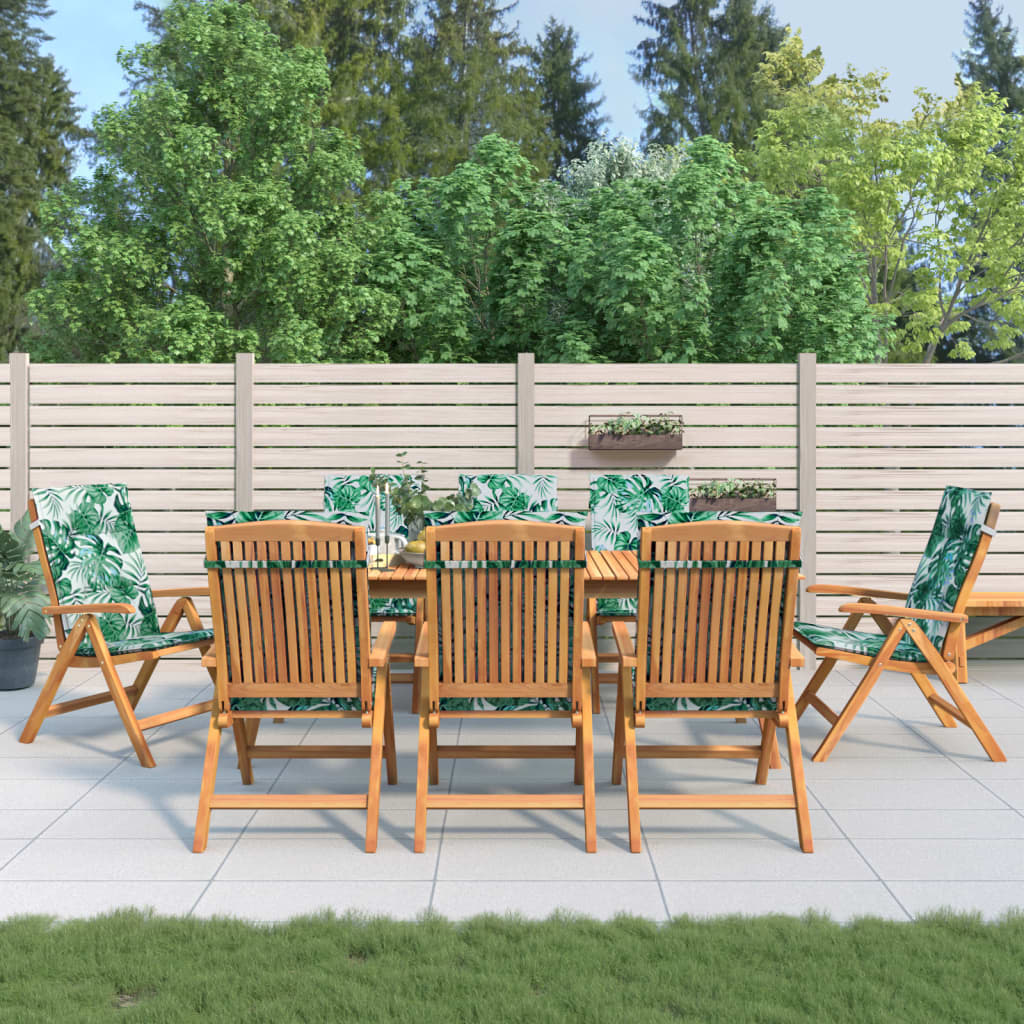 Garden Chairs with Cushions 8 Pcs Solid Teak Wood