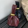 Retro Pleated Women's Small Handbags Luxury Soft Pu Leather Ladies Bucket Clutch Shoulder Bags Fashion Vintage Female Purse