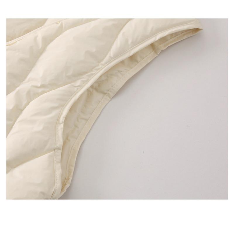 Módní zimní V-výstřih Zesílená péřová bavlněná vesta Bunda Dámská bez rukávů Jednobarevná Ležérní Jednoduchá Elegantní Tílka Volná Vesta Oblečení