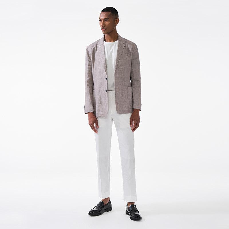 Stco Diems [Premium] 100% Linen Jacket Grey (Classic Fit)_Djaub31Csg