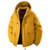 Men's And Women's Casual Solid-color Warm Graphene Hooded Cotton-padded Jacket, Men's Outdoor Large Pocket Workwear Thickened Down Jacket