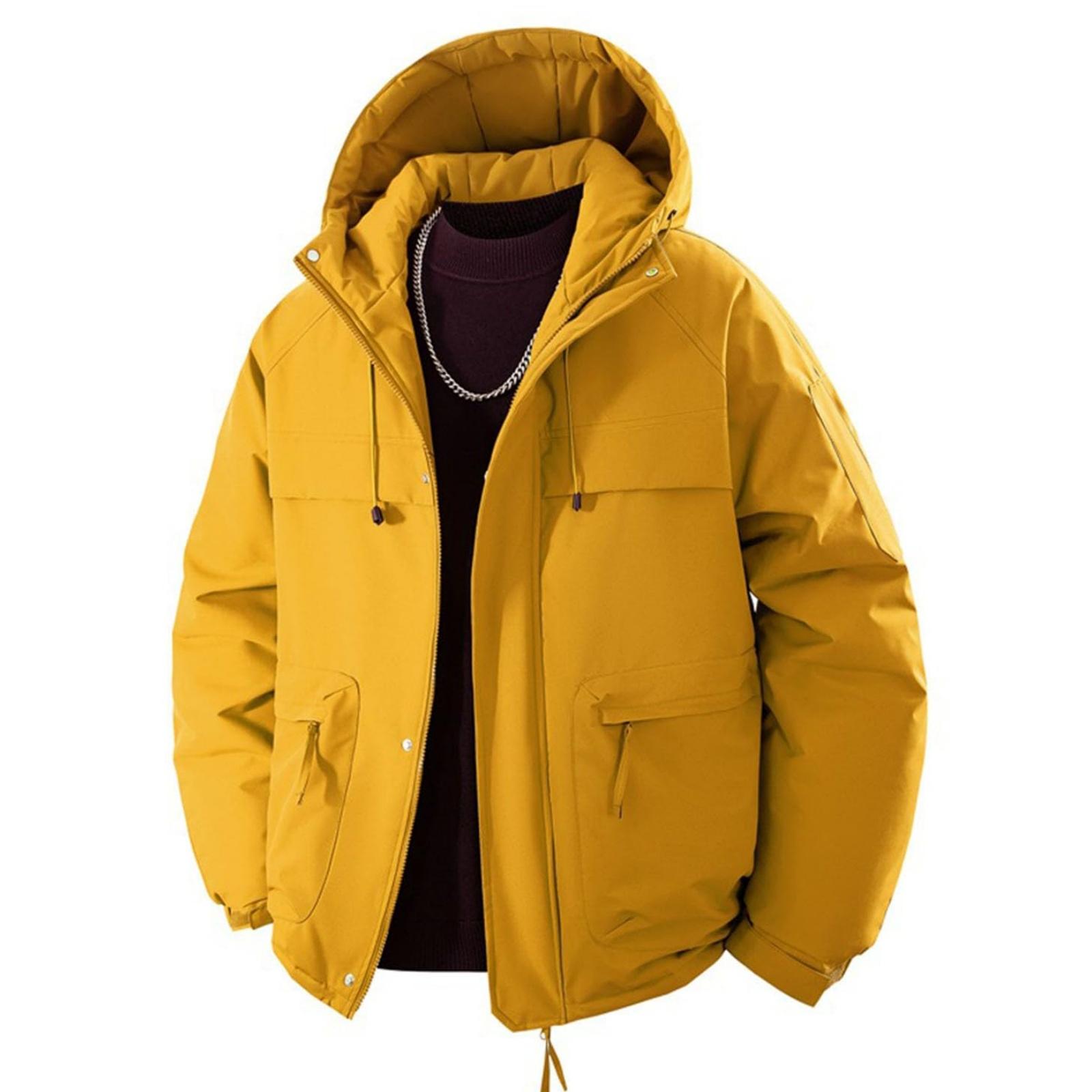 

Men s And Women s Casual Solid-color Warm Graphene Hooded Cotton-padded Jacket, Men s Outdoor Large Pocket Workwear Thickened Down Jacket XL