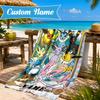 Custom Name Pika Microfiber Beach Towel, Quick-Dry, for Summer Travel, Beach Essential, Picnic Essentials, Swimming Pool