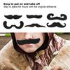 6pcs Fake Black Mustache Festive Performance Cosplay Artificial Beard for Halloween Party