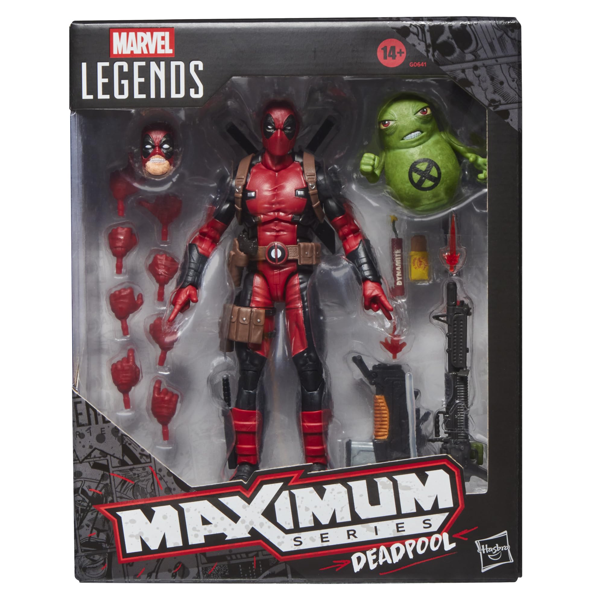 

Hasbro Marvel Legends Maximum Series Deluxe Deadpool Comics Collectible 15cm Action Figure with 24 Accessories Including Doop Authentic Deadpool,