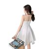 Schickes Feen-Blasen-Gaze-Spaghettiträger-A-Linien-Kleid - Petite, Tailliert, Kurz & Elegant