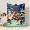 1 Stück Powerpuff Girls Flanell-Kuscheldecke HD-Druck Leicht Weich Warm Ganzjahresdecke für Sofa, Bett, Reisen, Camping Maschinenwaschbar