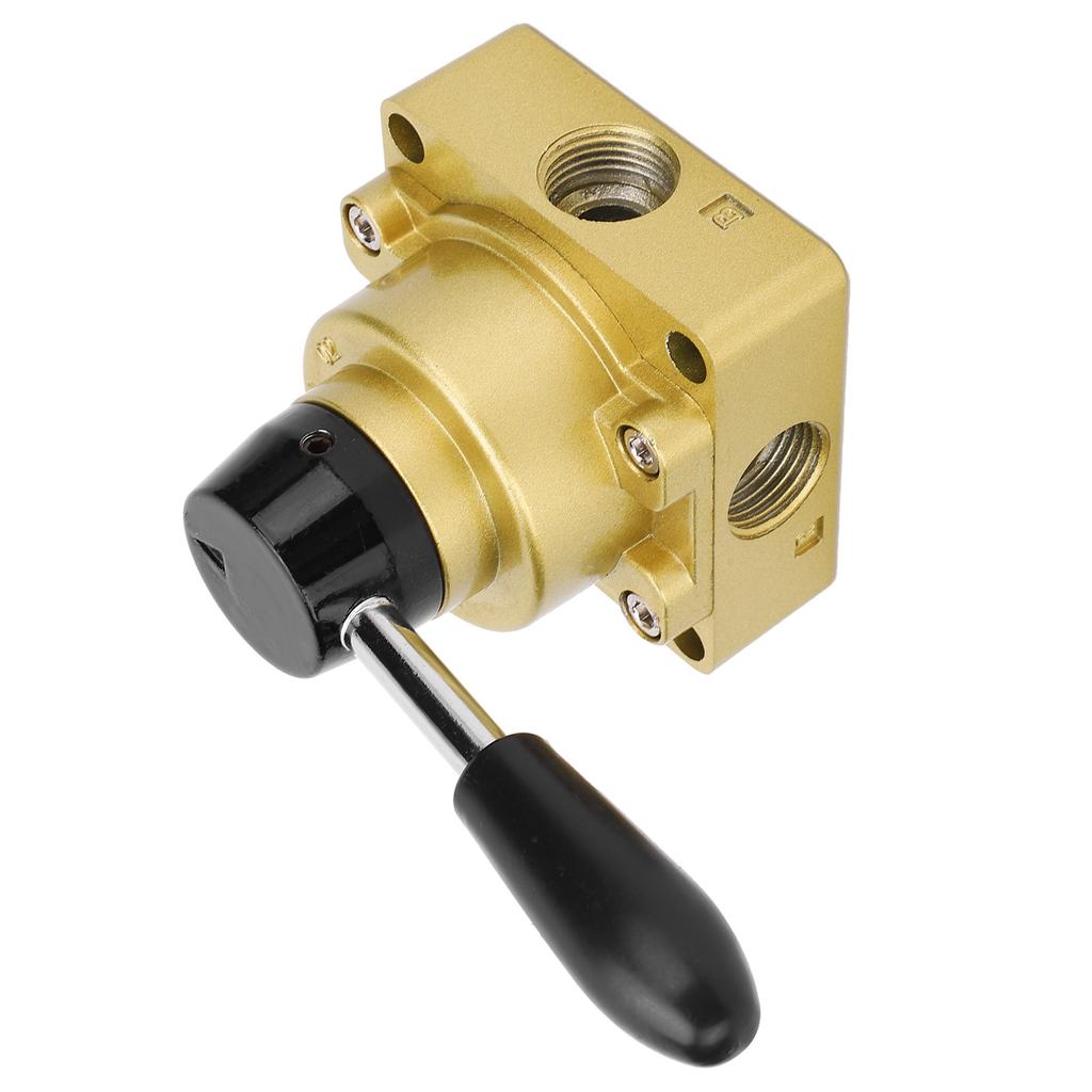 Rotary Lever Hand Valve 3 Position 4 Way Pneumatic Air Flow Control Switch Equipment HV‑04