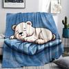 Polar Bear Print Flannel Blanket, High quality Comfortable for All Seasons, Home Decor, Warmth and Comfort, Perfect for Christmas Gifts