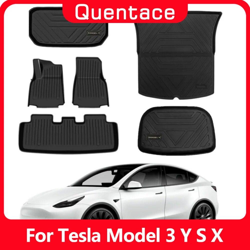 

3D материал TPE Pedigree для Tesla Model Y, комплект напольных ковриков, полное покрытие, всепогодные задние подкладки багажника, сверхпрочная резина, без запаха