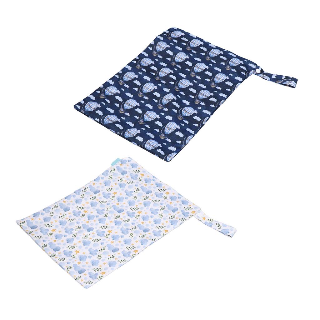 Printed Diaper Bag Double Zipper Wet Dry Dual Use Waterproof Exquisite Digital Printing Diaper Storage Bag