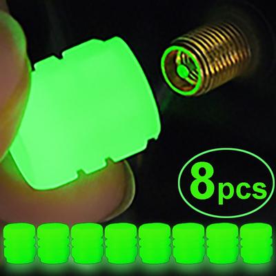 1/4 / 8 stücke Auto Leuchtende Reifen Ventilkappen Fluoreszierende Nacht Leuchtende Motorrad Fahrrad Bike Rad Reifen Hub Ventil Stem Caps Decor