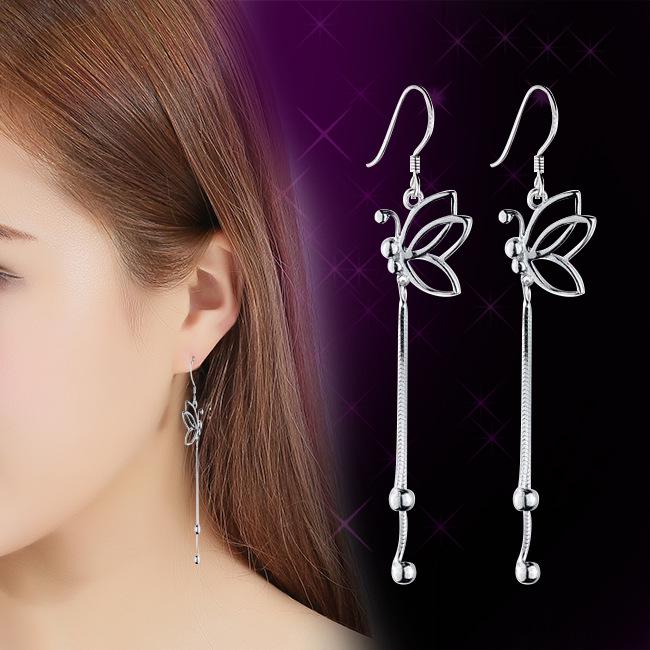 Korean Style Butterfly Tassel Earrings - European  American Fashion 1910301819102199