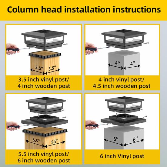 1/2 ks Solární světla na sloupky Vodotěsné Automatické nabíjení Snadná instalace Bezdrátová LED světla na terasu a plot