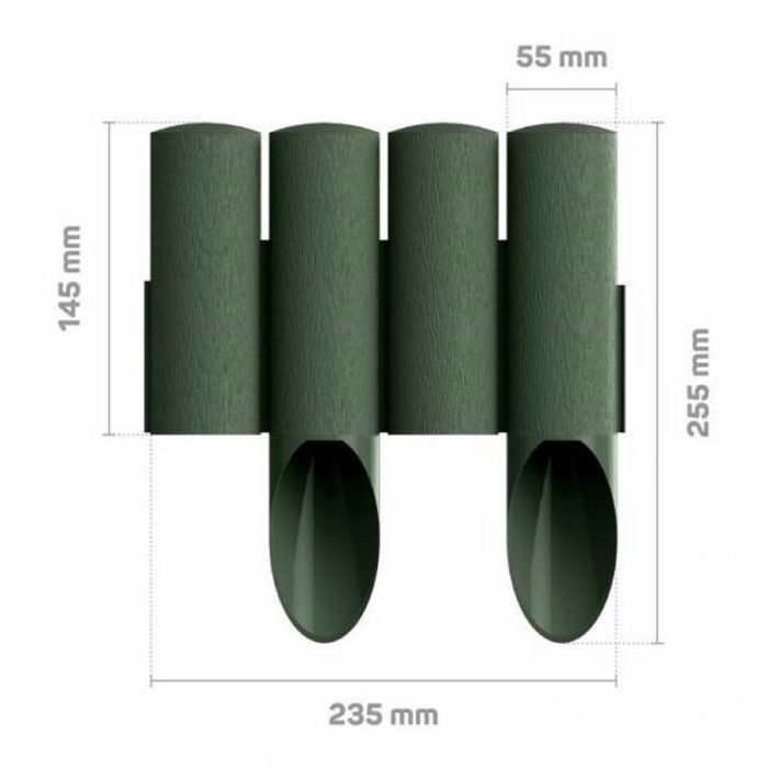 Garden Border - ICH-ZAPFE.DE - 2.3m X 25.5cm - Green - Plastic