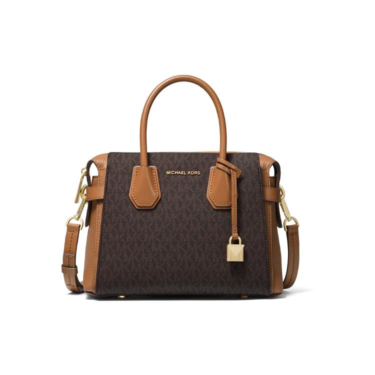 

Новая женская маленькая сумка MICHAEL KORS Mercer из искусственной кожи, сумка через плечо, сумка кросс-боди, коричневая и темно-коричневая 30S9GM9S1B-200 25.9*11.9*20.1CM