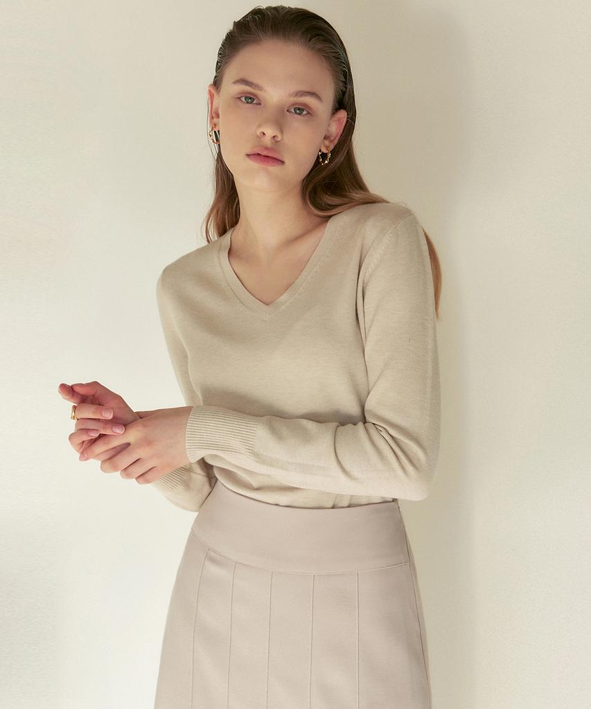 Nigaennikol [Essential] Soft V Neck Knit_7 Color (B Type)