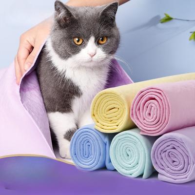 Großes saugfähiges Haustiertuch - Schnelltrocknendes Imitation-Hirschleder-Handtuch für Katzen und Hunde - Badetuch - Reinigungsprodukt