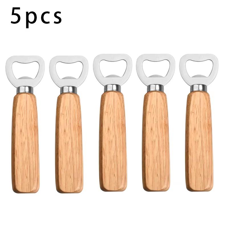 1/2/5 Stück Holzgriff Bierflaschenöffner Kommerzieller Holzflaschenöffner Edelstahlflaschenöffner Kreativer Flaschenöffner