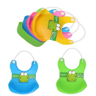 Cute Baby Soft Silicone Bib Waterproof Saliva Dripping Kid Infant Lunch Bibs
