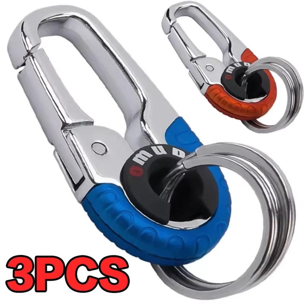 

3PCS Stainless Steel Car Key Chain Ring Strong Key Ring Fashion Keychain Buckle for Men Outdoor