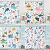 Ocean Cartoon Animal Shower Curtain Pirate Hat Dolphin Sailing Starfish Nautical Polyester Kids Shower Curtains Bathroom Decor