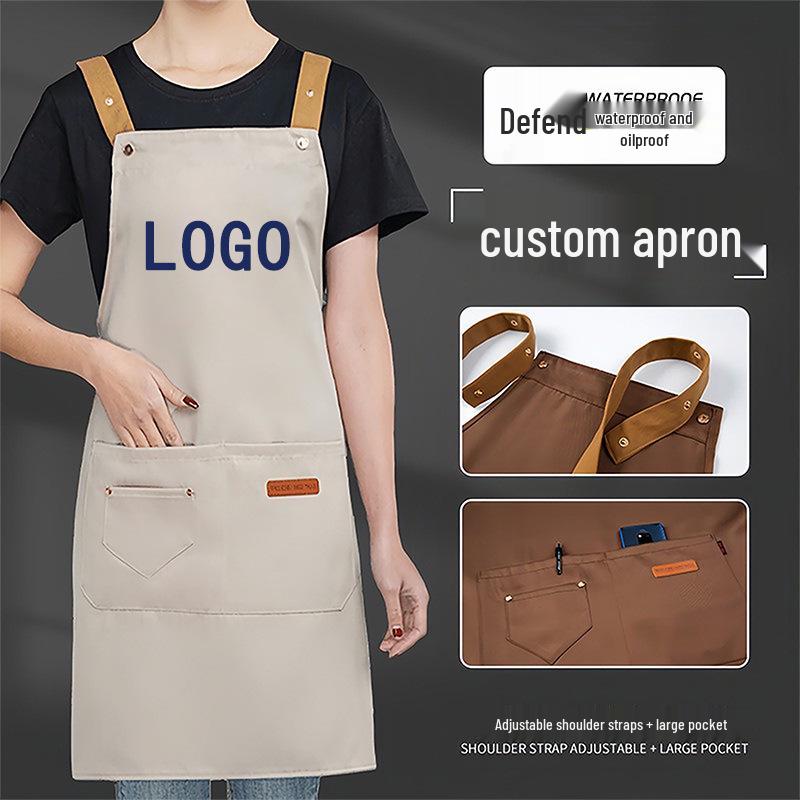 Custom Waterproof & Oilproof Apron - Stain-Resistant Workwear for Kitchen & Advertising Gift