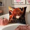 Game Genshin Diluc Cushion Cover Pillowcase Short Plush Invisible zipper Room Sofa Cushion Cover