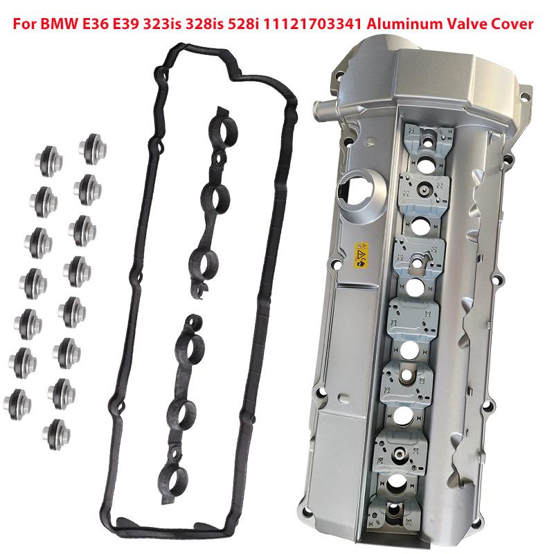 11121703341 Aluminum Engine Valve Cover for BMW Series 3 E36 E39 323is 328is 528i 2.8L 3.2L Auto Parts Cylinder Head Bonnet Set