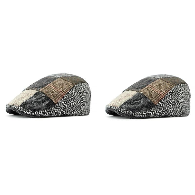 Men Beret Hat Cotton Buckle Adjustable Newsboy Hats Cabbie Gatsby Cap