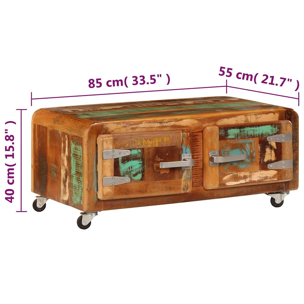 Coffee Table 85 X 55 X 40 Cm Solid Reclaimed Wood