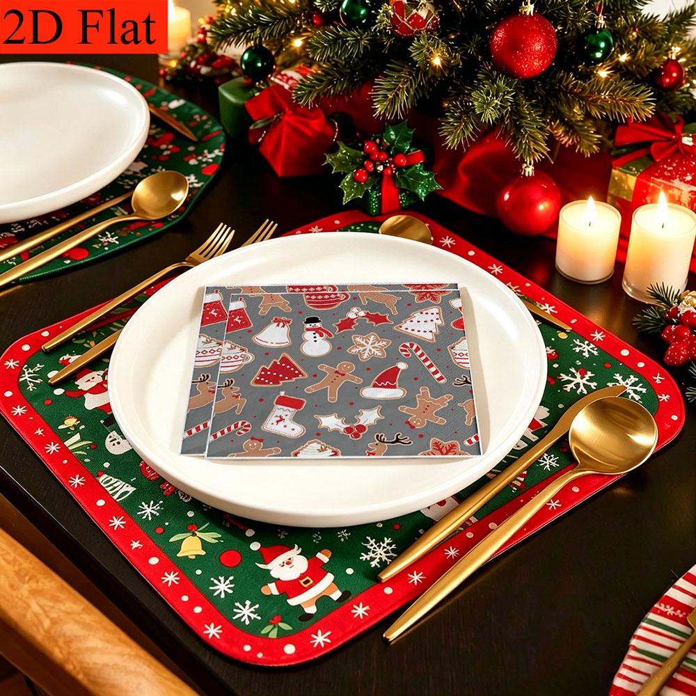 20pcs Disposable Napkins with Snowflake Pattern Print for Wedding,Parties,and Daily Use for Thanksgiving Fall Christmas Table Decoration