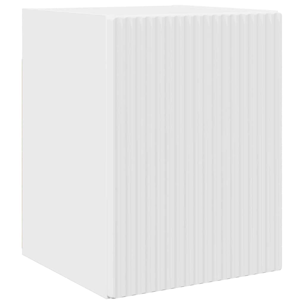Wall Mounted TV Cabinet Glossy White 30 X 31 X 40 Cm Engineered Wood