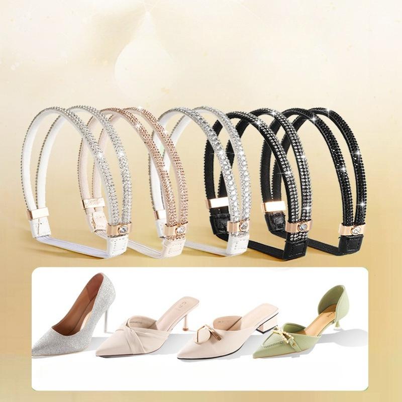 New Dual-purpose Tie Shoelaces, High-heeled Shoes Sandals No Heel Strap No Installation Light Luxury and Adjustable Elasticity