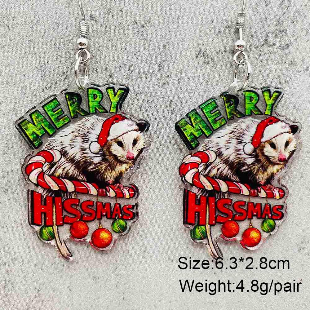 Cross-border Christmas Ornaments: Santa Claus & Gingerbread Man Acrylic Earrings