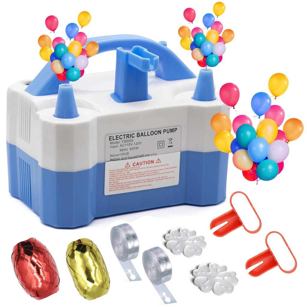 OBEST Balloon Inflator Air Pump Electric Air Pump Double Sided Pressure Exhaust Two Air Outlets Simultaneous Operation Possible Nozzle Included