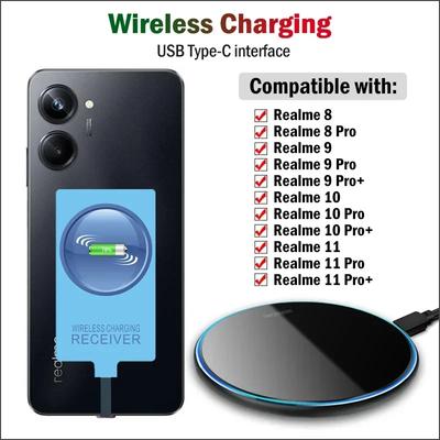 Wireless Charging Set for  6i 7i 8i 9i 6 7 8 9 10 11 Pro Plus Wireless Charger Pad + USB Type-C Receiver Adapter