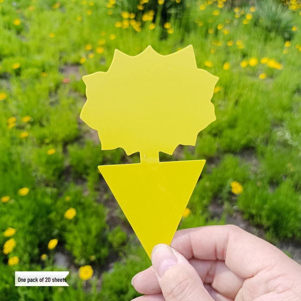 Sun Butterfly Double-Sided Yellow Insect Trap: Sticky Lure Board for Flies & Insects