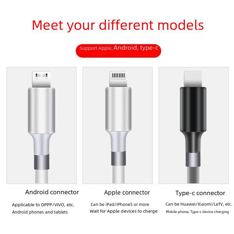 Fast Charging Magnetic Silicone Rope Cable for Apple, Type-C, and Android Devices